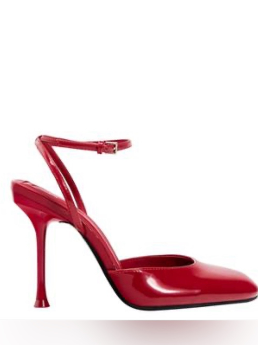 Zara Red Patent Ankle-Strap Pumps